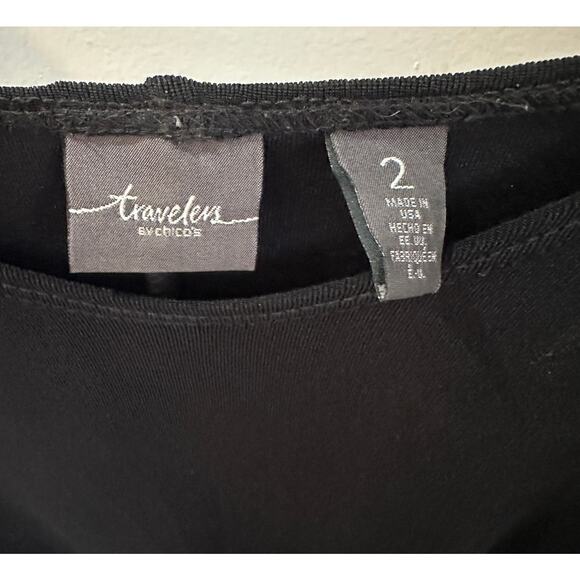 Chico's Womens size 2 traverlers black comfortable wide sleeve dolman - Picture 3 of 3